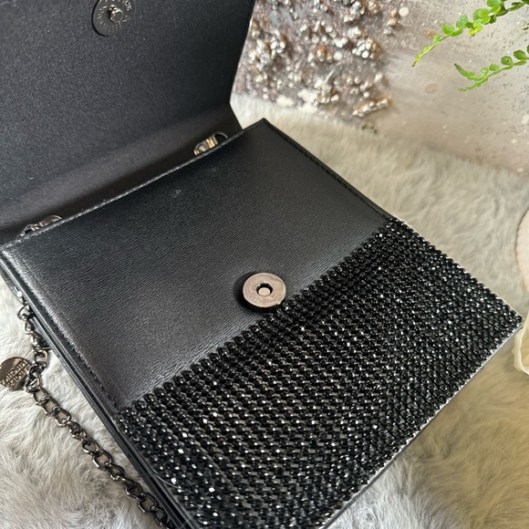 bagdley mischka black rhinestone crossbody bag BADGLEY MISCHKA Rhinestone Evenin - Picture 5 of 9